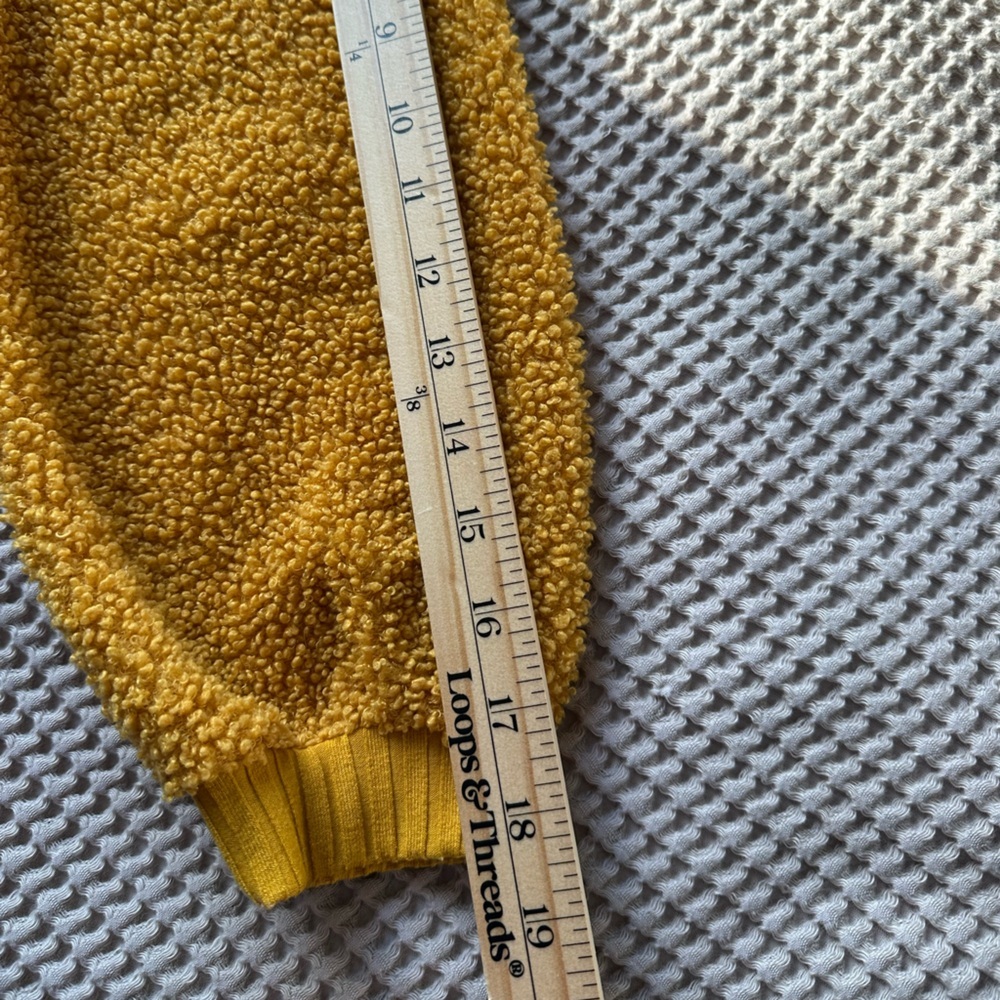 Anthropologie Porridge Brynne Sherpa Pullover Womens Sweater Small Cozy Mustard - Picture 6 of 6